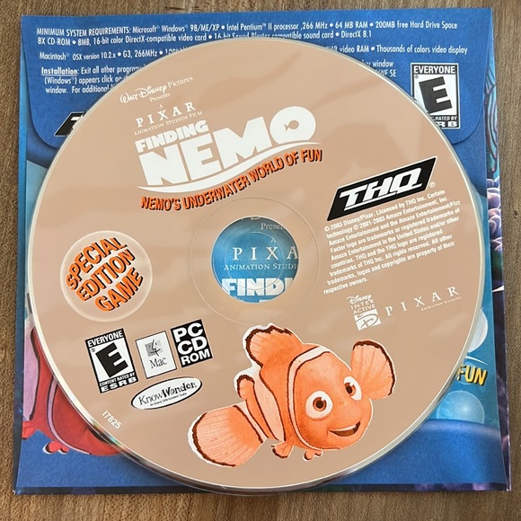 Finding Nemo movie DVD 2 disc collection with Bonus Finding Nemo CD-ROM game - Picture 2 of 7